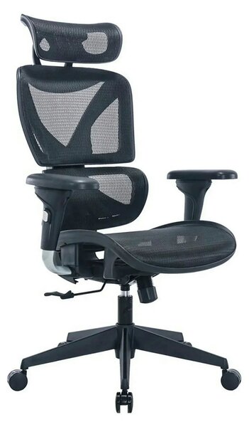 Scaun birou RANDY, negru, stofa/plasa, 77x70x118/128 cm