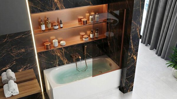 Paravan de baie Rea Elegant Brush Copper 70