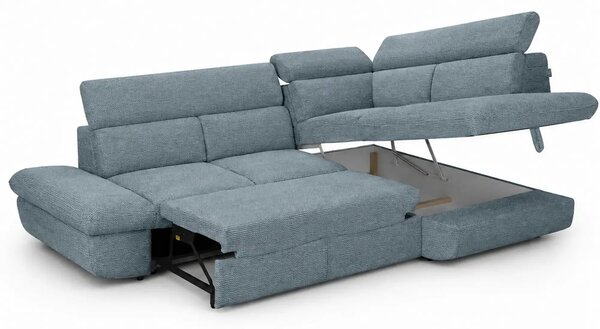 Coltar extensibil sufragerie REGAL, sezlong dreapta, stofa turcoaz - R