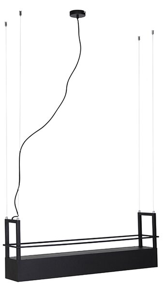 Lampă industrială suspendată neagră cu raft 4 lumini GU10 - Cage Rack