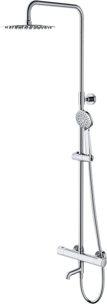 Cersanit City Square set cadă și duș perete cu termostat cu duș de ploaie crom S951-860