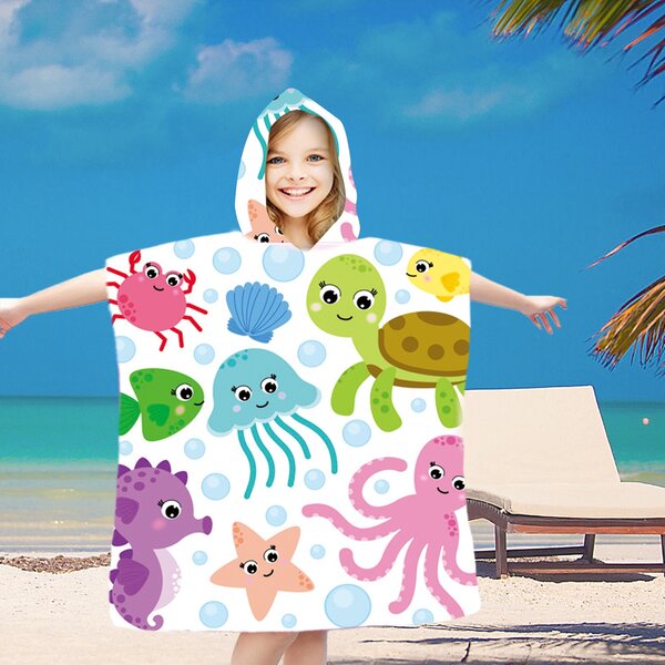 Poncho de copii SPLASH colorat 60x120 cm