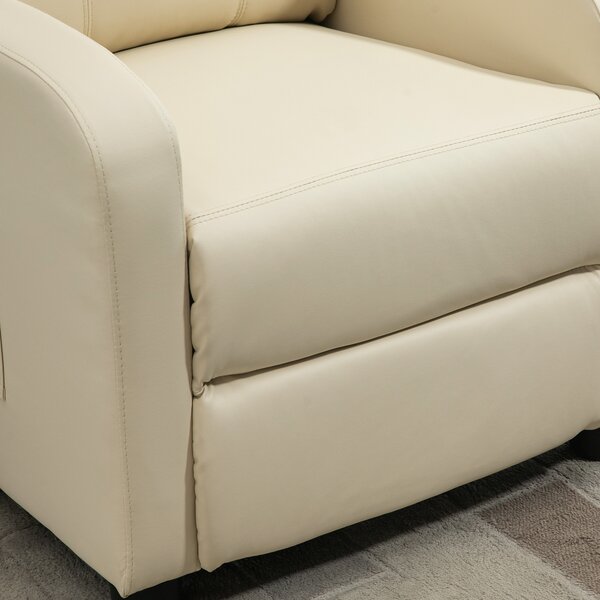 HOMCOM Fotoliu Masaj Rabatabil cu Funcție de Masaj, cu Suport pentru Picioare, Ideal pentru Relaxare, 68x88x98 cm, Crem