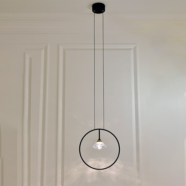 Altavola Design Tiffany lampă suspendată 1x3 W negru-transparent-auriu LA059/P_black