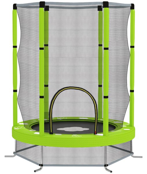 AIYAPLAY Trambulină pentru Copii 3-6 Ani cu Plasă de Siguranță, Փ140x190 cm, Verde | Aosom Romania