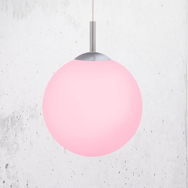 JUST LIGHT. GmbH Lampă suspendată LED LOLAsmart Bolo, Ø 25 cm, RGB, CCT, reglabil, Alb, Camera de zi / sufragerie, Sticlă
