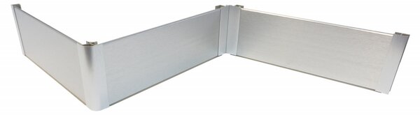 Plinta PVC pentru mascare picioare bucatarie, L=2000 mm, H=100/120/150 mm, l=13 mm, 1 canal pentru clips, finisaj aluminiu