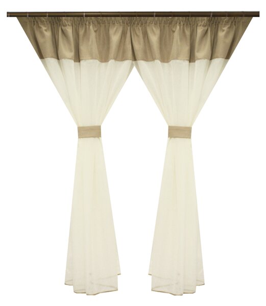 Perdea Velaria ploita ivoire, 280 x 160 cm