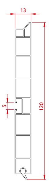 Plinta PVC pentru mascare picioare bucatarie, L=2000 mm, H=100/120/150 mm, l=13 mm, 1 canal pentru clips, finisaj alb