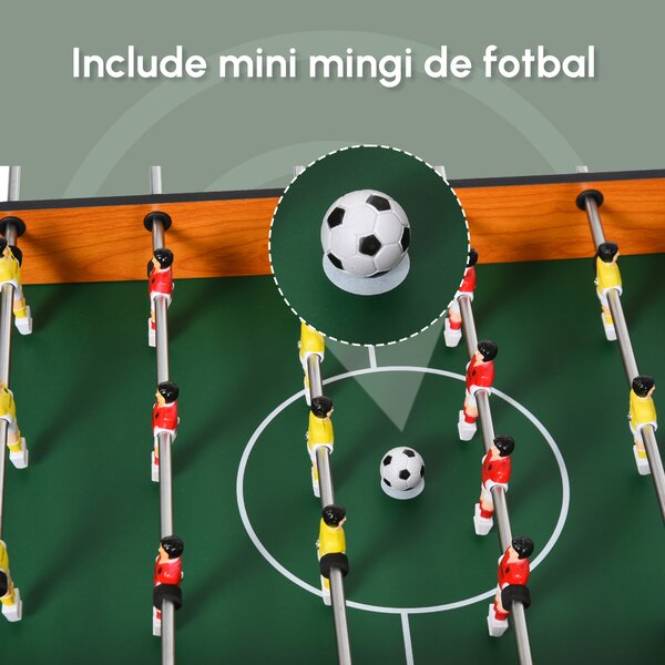 HOMCOM Joc de fotbal de masa cu 22 jucatori si accesorii incluse 84.5 x 40 x 62 cm | Aosom Romania