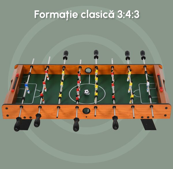 HOMCOM Joc de fotbal de masa cu 22 jucatori si accesorii incluse 84.5 x 40 x 62 cm | Aosom Romania