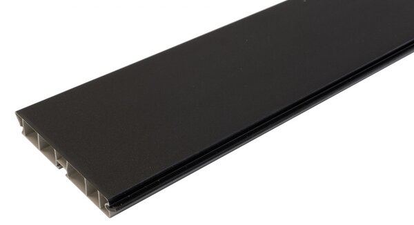Plinta PVC pentru mascare picioare bucatarie, L=2000 mm, H=100/120/150 mm, l=13 mm, 1 canal pentru clips, finisaj negru