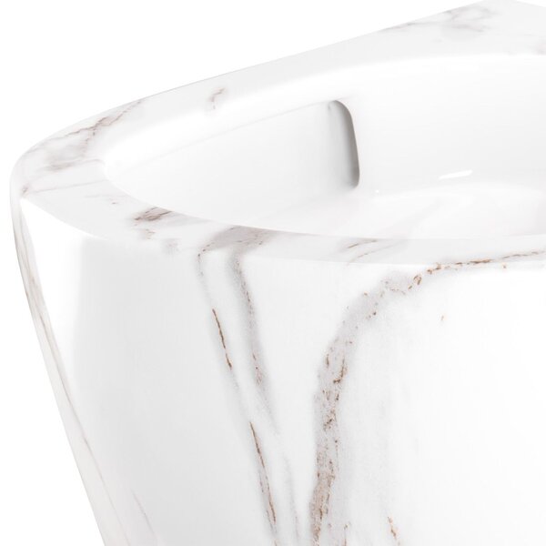 Rea Carter Tornado, vas de toaletă suspendat 49x37x35 cm + capac WC, imitație de piatră - Aiax Shiny, REA-C6390