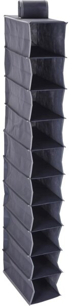 Organizator suspendat, cu 10 compartimente, 30x15x120 cm, textil rezistent, gri