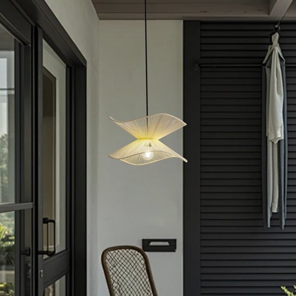 Lampă de Exterior Lindby, Valdorin, reglabil, Bej, Terasă, Țesătură / Textil, Modern