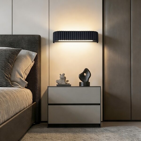 Brilagi - LED reglabilă aplică de perete FALCON MODERN LED/14W/230V 40 cm neagră + telecomandă