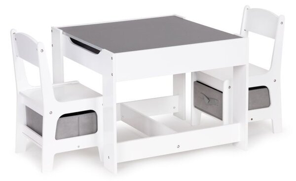Set de mobilier pentru copii: masă din lemn + 2 scaune