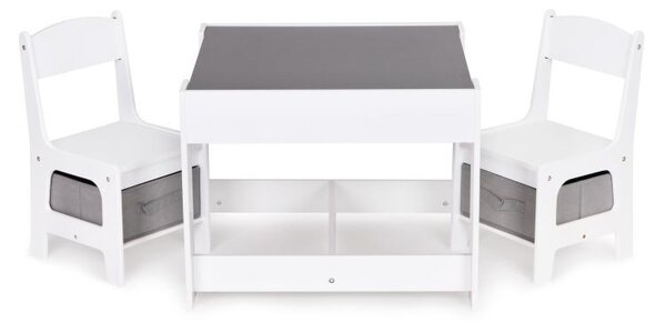 Set de mobilier pentru copii: masă din lemn + 2 scaune