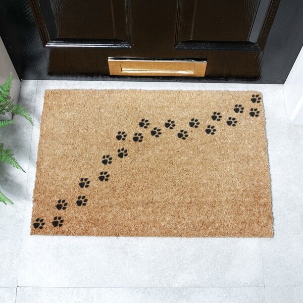 Covoraș de intrare din fibre de nucă de cocos 40x60 cm Paw Prints – Artsy Doormats
