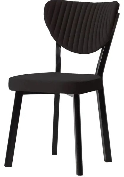 Set Masa de bucatarie Barton din MDF cu 4 Scaune din metal, culaore negru si negru, 140 cm