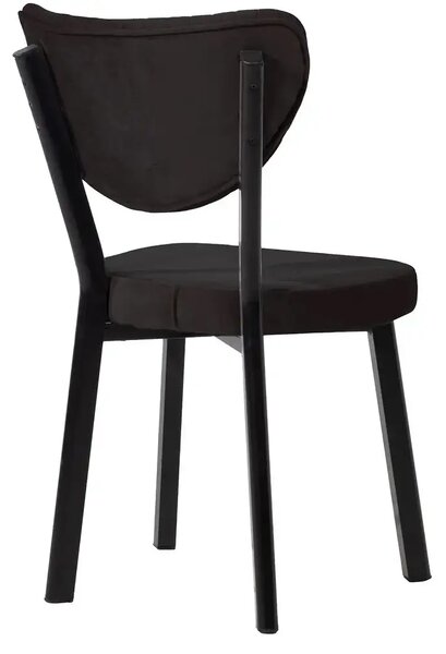 Set Masa de bucatarie Barton din MDF cu 4 Scaune din metal, culaore negru si negru, 140 cm