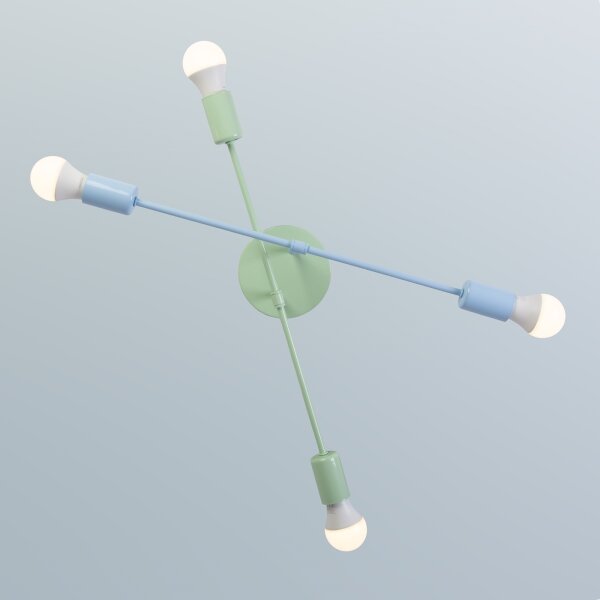 Lustră aplicată CAMBRIDGE, 4 x soclu E27, 15 W, 230 V, verde/albastru