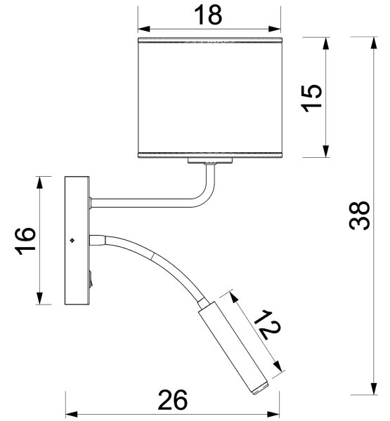 Aplica de perete ARDEN 1xE27/15W/230V + 1xG9/8W bej