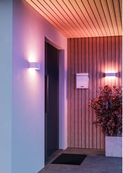 Eglo 901955 - Aplica de perete LED RGBW dimerizabilă pentru exterior SANIA-Z LED/10W/230V IP55 albă