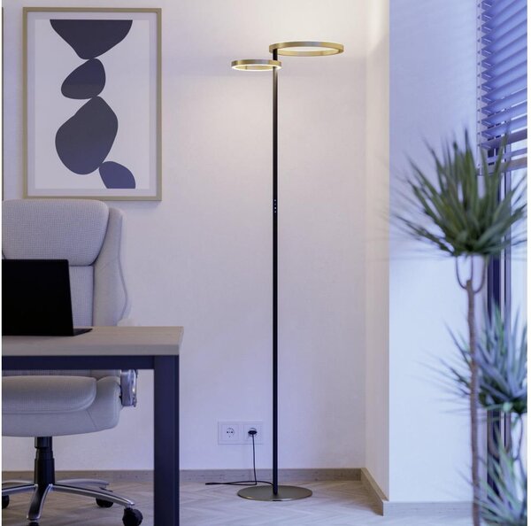 Eglo 901975-LED Lampadar CASTELPOTO cu dimmer, LED/16W/230V + LED/12W, auriu/negru