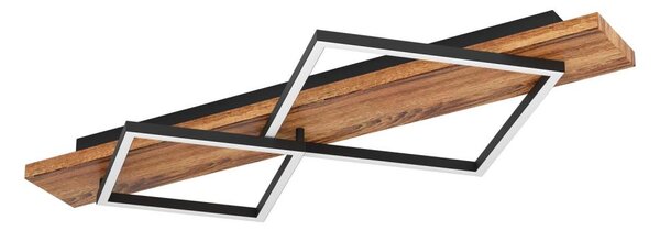 Eglo 901935 - Plafonieră LED BOYA LED/13W/230V + LED/15W negru/maro