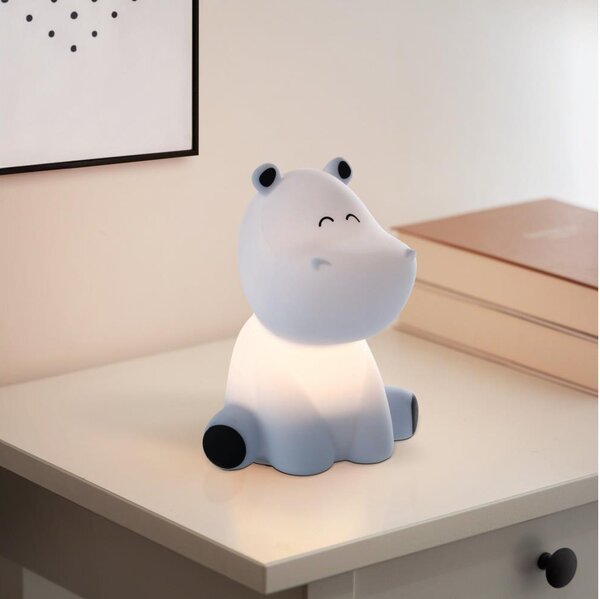 Eglo 75945 - Lampă de veghe LED RGBW reîncărcabilă pentru copii CASTELLINO LED/5W/5V 1200mAh hipopotam