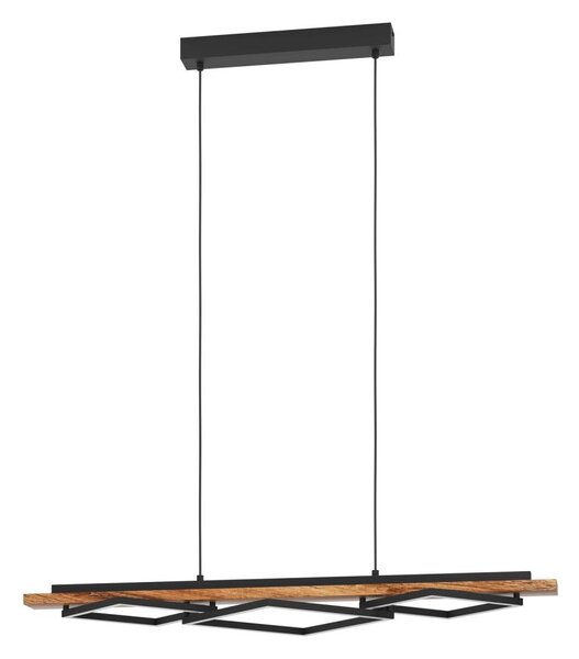 Eglo 901933 - Pendul LED BOYAL, suspendat pe cablu, 2x LED 13W/230V + LED 16W, negru/maro