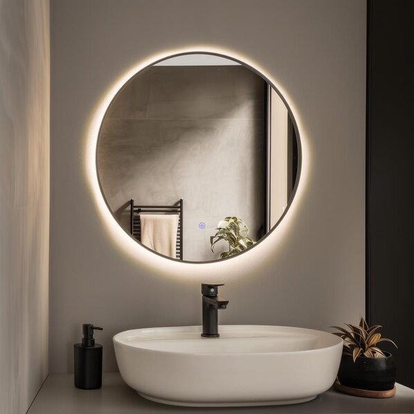 Brilagi-LED Oglindă de baie NOVARA LED/19W/230V 60 cm neagră IP44 CRI 90 reglabilă + CCT