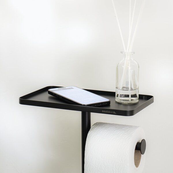 Sealskin Brix suport pentru hârtie igienică cu perie de toaletă negru 800788