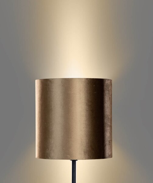 Lampă de podea neagră cu abajur din catifea bronz 40cm - Simplo