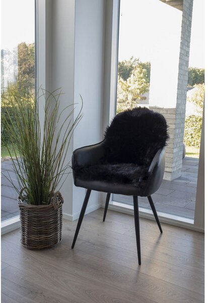 Covor din piele de miel, piele ecologică 50x85 cm, negru