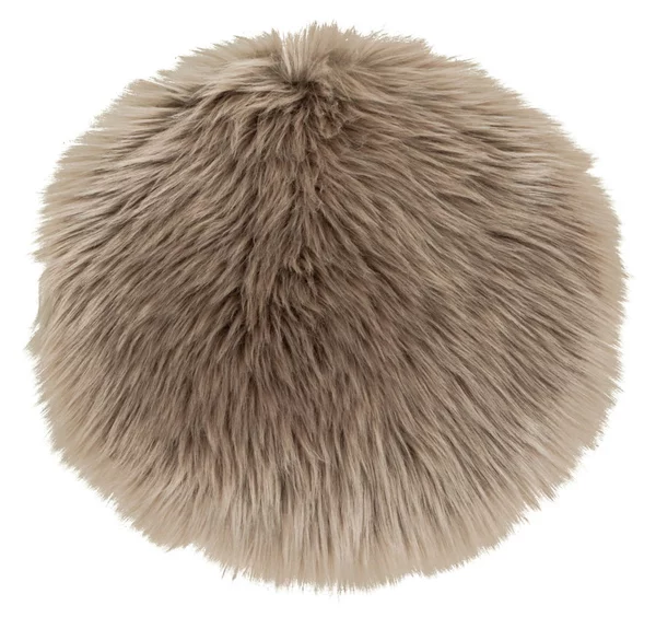 Piele de miel, piele ecologică, pernă de șezut Ø35 cm, culoare crem