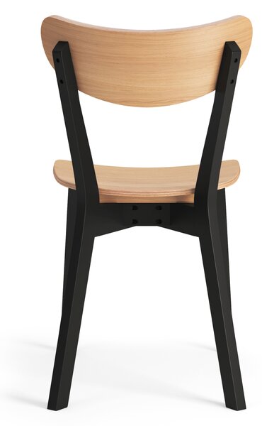 MAZZONI EXPORT ROXY Stejar natural/cadru negru - SCAUN DE LEMN PENTRU SALON SUFRAGERIE BUCĂTĂRIE RETRO