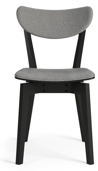ROXY Gri (material Spirit 15)/cadru negru - SCAUN DE LEMN TAPIȚAT PENTRU SALON SUFRAGERIE BUCĂTĂRIE RETRO