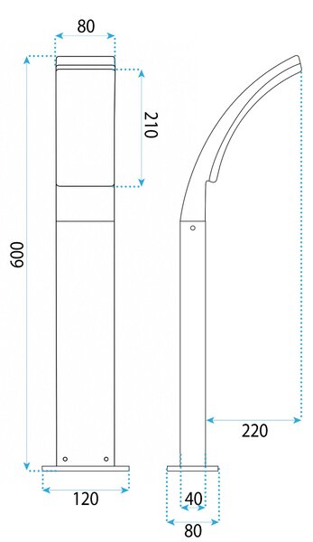 Lampă de grădină LED de podea JNH033-G Black