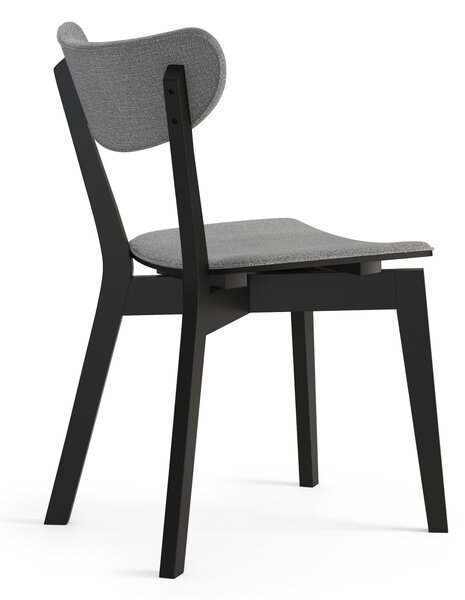 ROXY Gri (material Spirit 15)/cadru negru - SCAUN DE LEMN TAPIȚAT PENTRU SALON SUFRAGERIE BUCĂTĂRIE RETRO