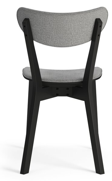 ROXY Gri (material Spirit 15)/cadru negru - SCAUN DE LEMN TAPIȚAT PENTRU SALON SUFRAGERIE BUCĂTĂRIE RETRO