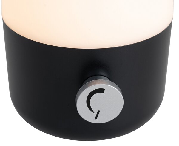 Set de 2 lămpi de masă pentru exterior negru cu alb inclusiv LED reîncărcabil - Haard