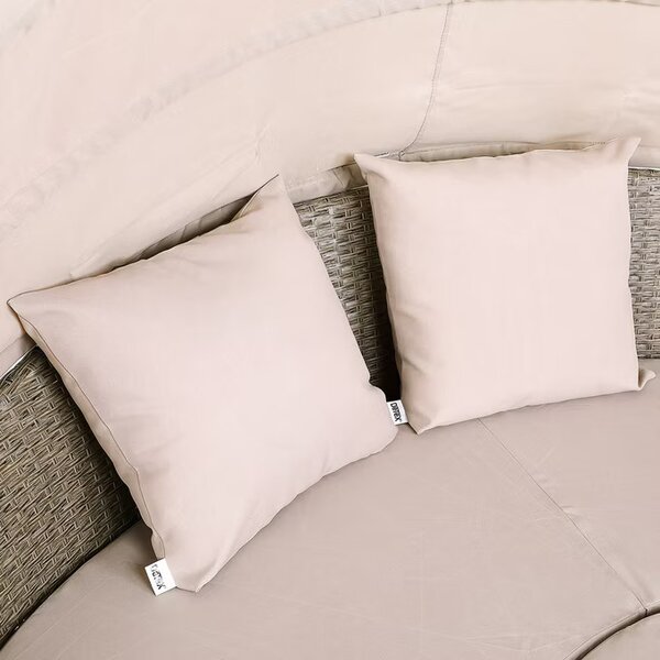 Deuba Sezlong de ratan de gradina LAZY - crem 185 cm