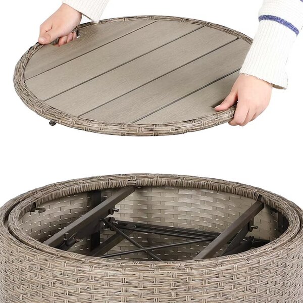 Deuba Sezlong de ratan de gradina LAZY - crem 185 cm