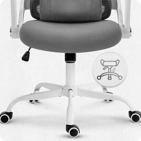 CABRO C507 scaun ergonomic cu suport lombar și pentru cap reglabil, gri
