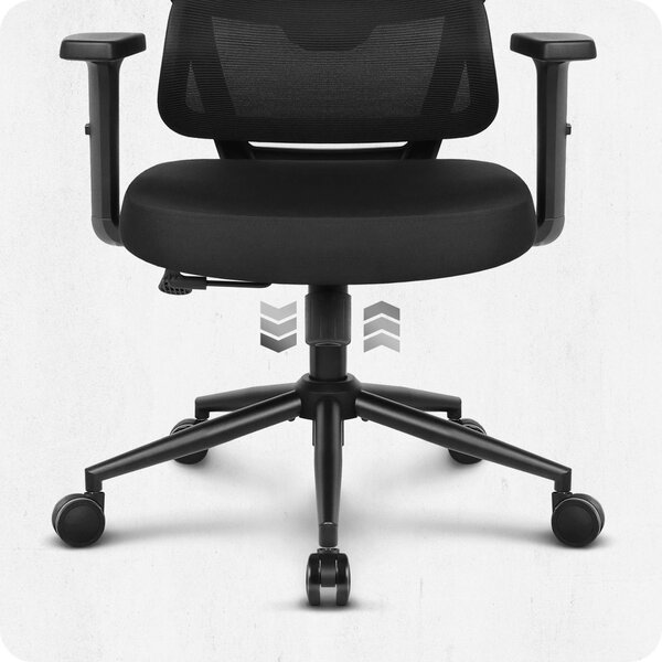 CABRO C506 scaun de birou ergonomic cu tetieră și suport lombar, până la 150 kg, negru