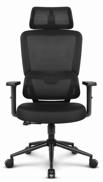 CABRO C506 scaun de birou ergonomic cu tetieră și suport lombar, până la 150 kg, negru