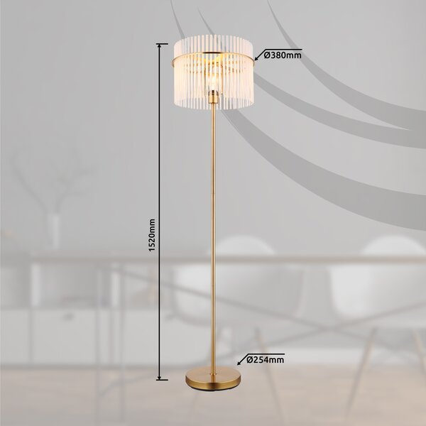 Globo Lighting Gorley lampă de podea 1x60 W alb-transparent-auriu 15698SM
