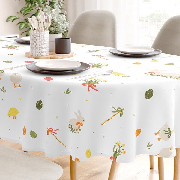 Goldea față de masă 100% bumbac solid - paștele tradițional - ovală 140 x 240 cm